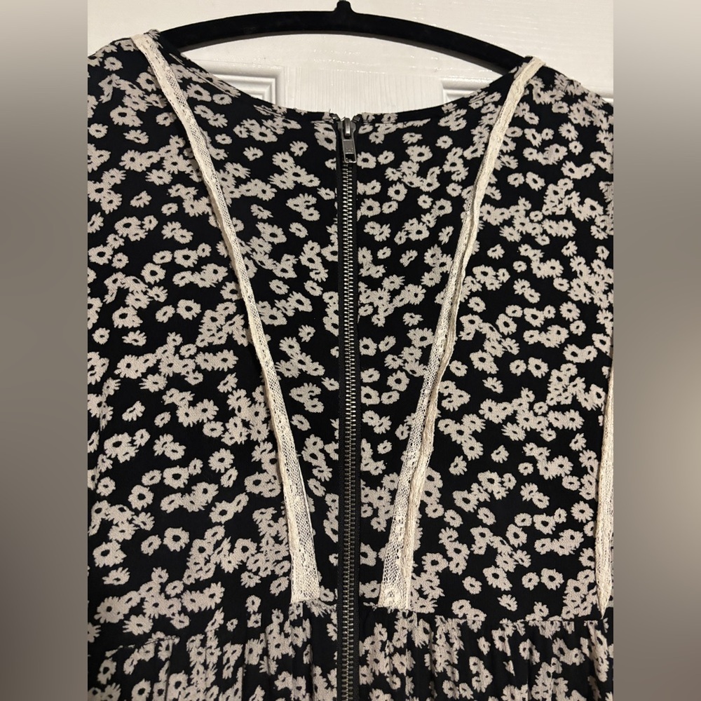 🌻 FREE PEOPLE Bloggers Fav “Like You Best” Floral Mini Long Sleeve Dress XS - Picture 13 of 16